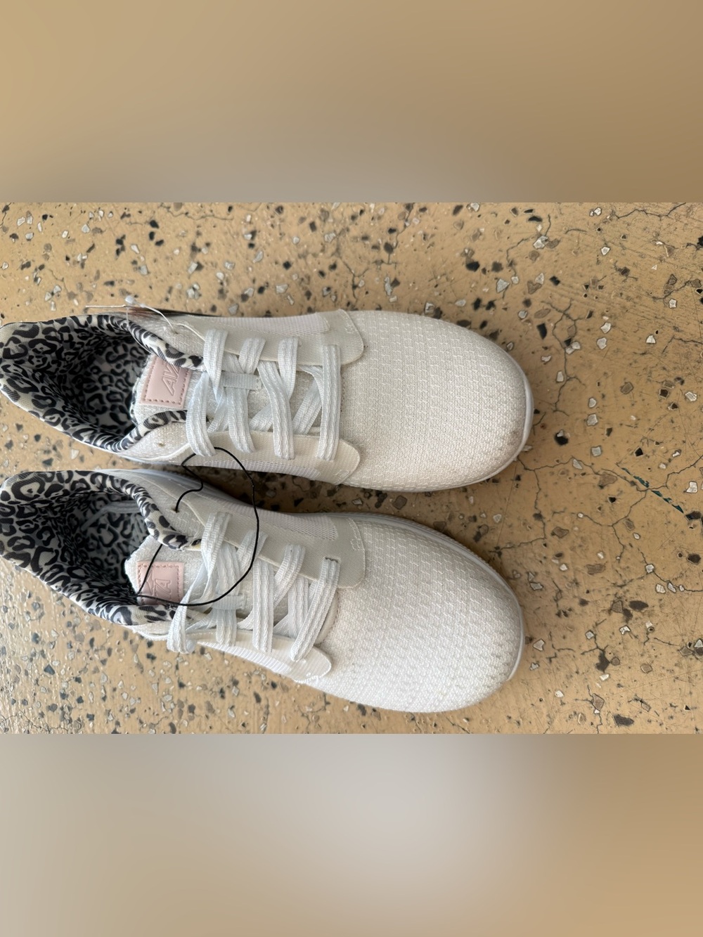 Avia Women's White Sneakers with Subtle Pink Accent